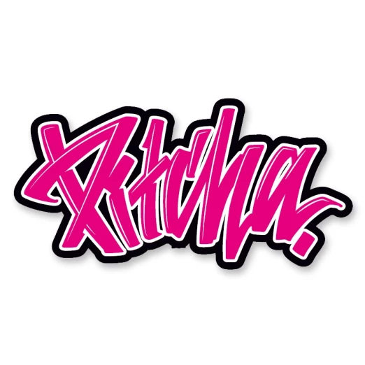 nálepka Pitcha LOGO pink/black