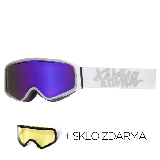 lyžařské brýle Pitcha W1 white grey / full revo purple
