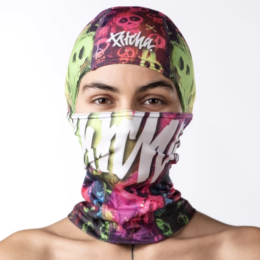 kukla Pitcha NINJA balaclava neon/skull