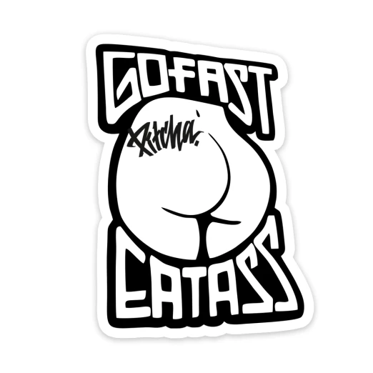 nálepka Pitcha GO FAST white/black