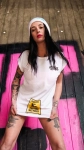dámské triko Pitcha CAUTION tee white