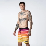 plavky Pitcha STRIPER boardshort red/yellow