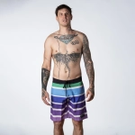 plavky Pitcha STRIPER boardshort blue/purple