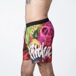 koupací šortky Pitcha SKULL boardshort fluo