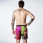 koupací šortky Pitcha SKULL boardshort fluo