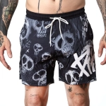 koupací šortky Pitcha SKULL boardshort black
