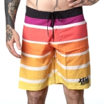 plavky Pitcha STRIPER boardshort red/yellow